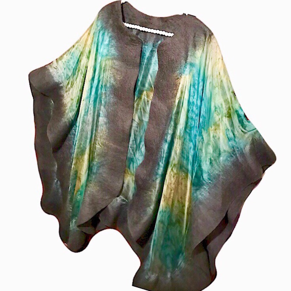 Wool Felted Silk Cape